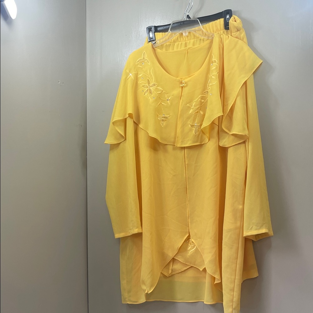 Park Yellow women 3 peice Embroidered skirt set size 3XL